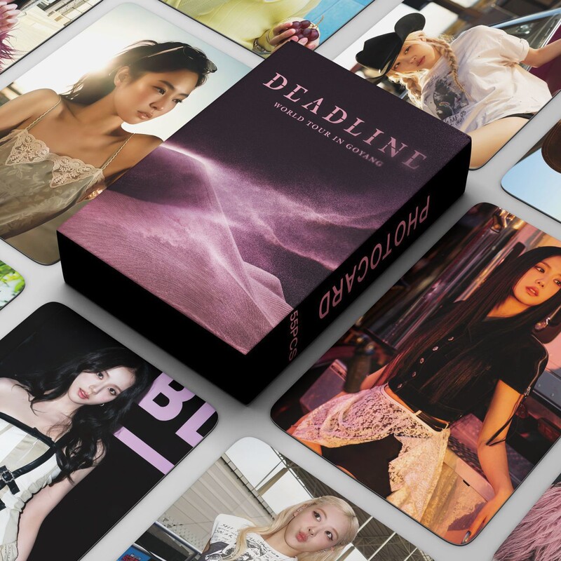 In Stock 55 Bp Pink and Black Small Cards Deadline Concert Cards Jisoo Jennie Lisa Rose