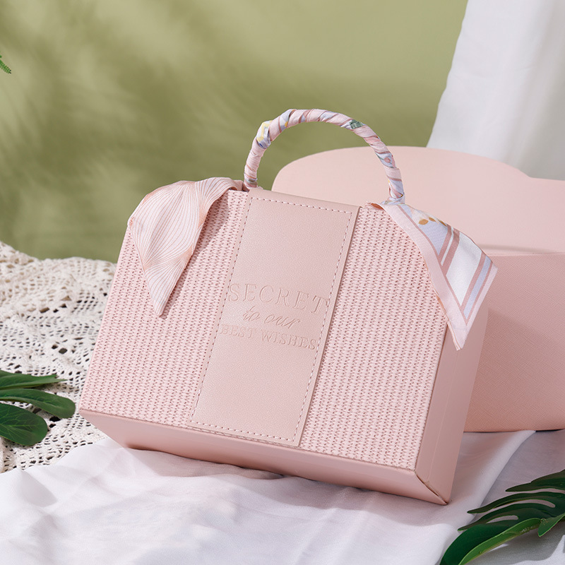 新款清新手提盒化妆品杯子香薰大容量包装盒森系皮质伴手礼盒批发