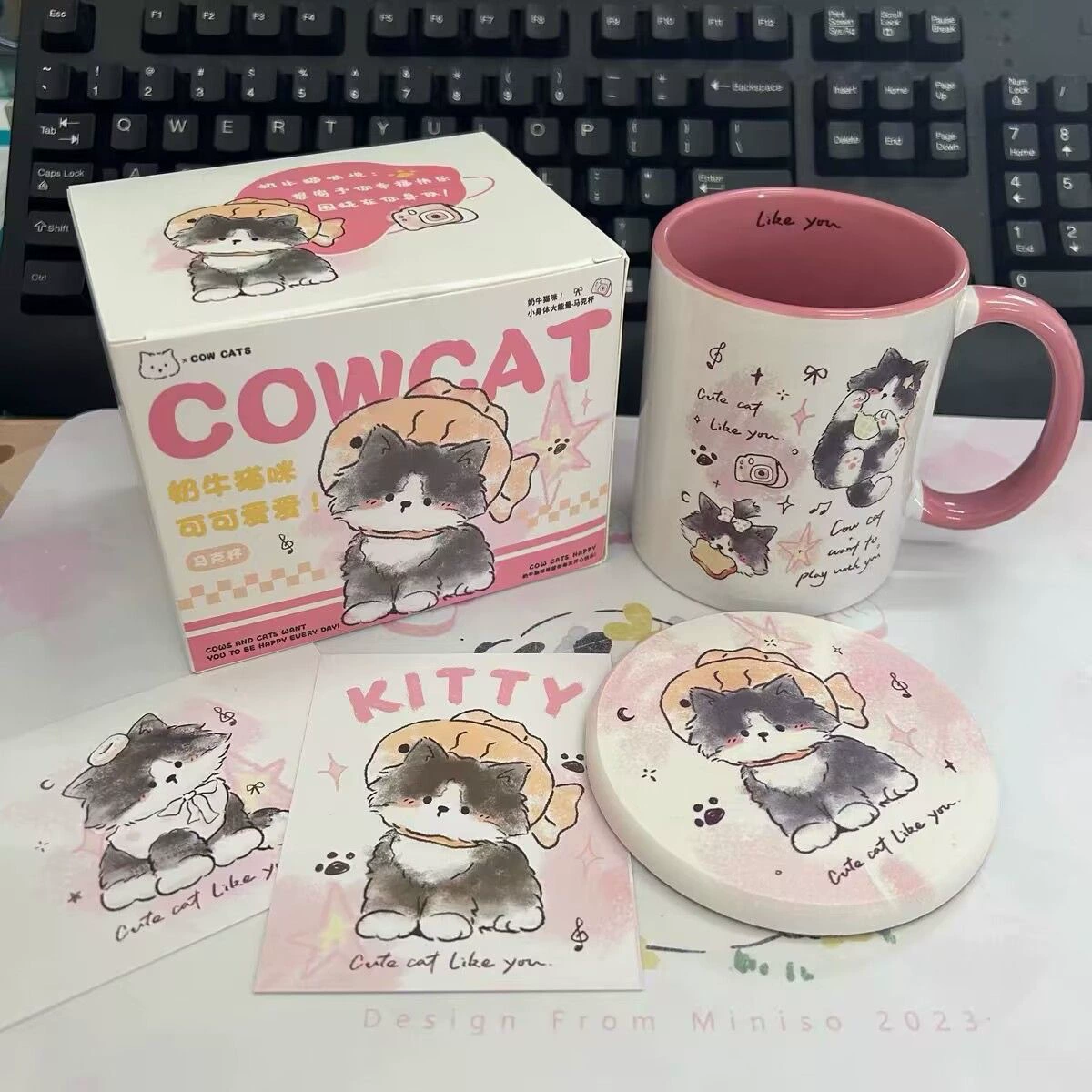 Керамическая кружка с изображением Cartoon Little Cat, чашка для дома, общежитие, кофе, молоко, подарочная кружка на день рождения, рекламная личная