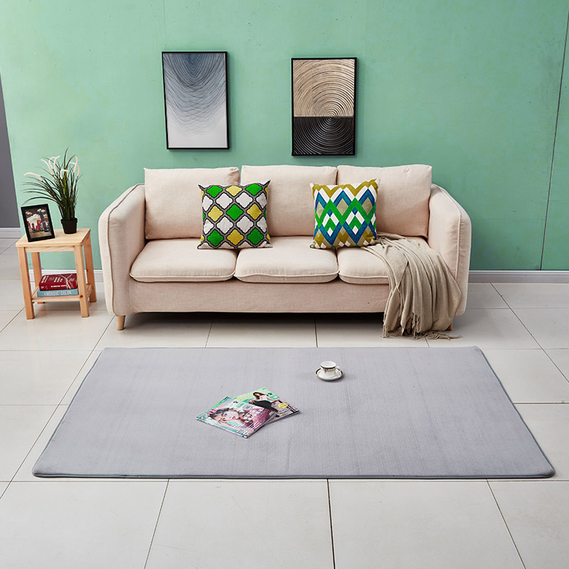 Simple color sólido Alfombra de lana de coral nórdico sala de estar mesa de café estera fresca ins hogar cama manta suave mascota mat