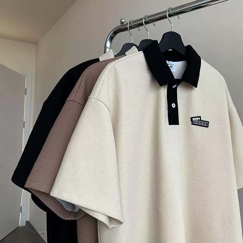 Поло летнего дизайна Tide, с коротким рукавом, oversize, тренд сезона