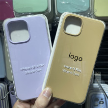 适用苹果15Promax液态硅胶手机壳带logo全包硅胶壳iPhone15防摔壳