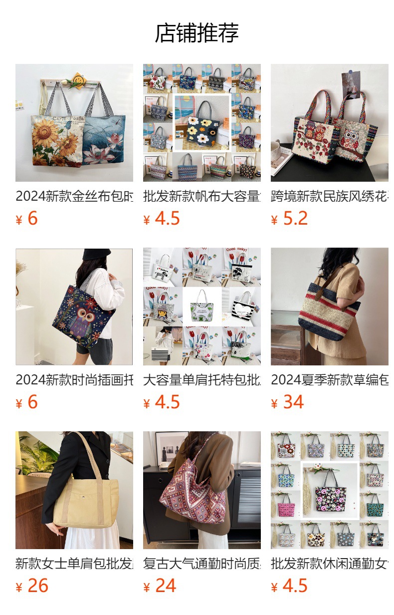 Wholesale of 2025 new cartoon casual canvas bags, large-capacity, fashionable and cute girl single-shoulder bags and tote crossbody bags Application Scenario