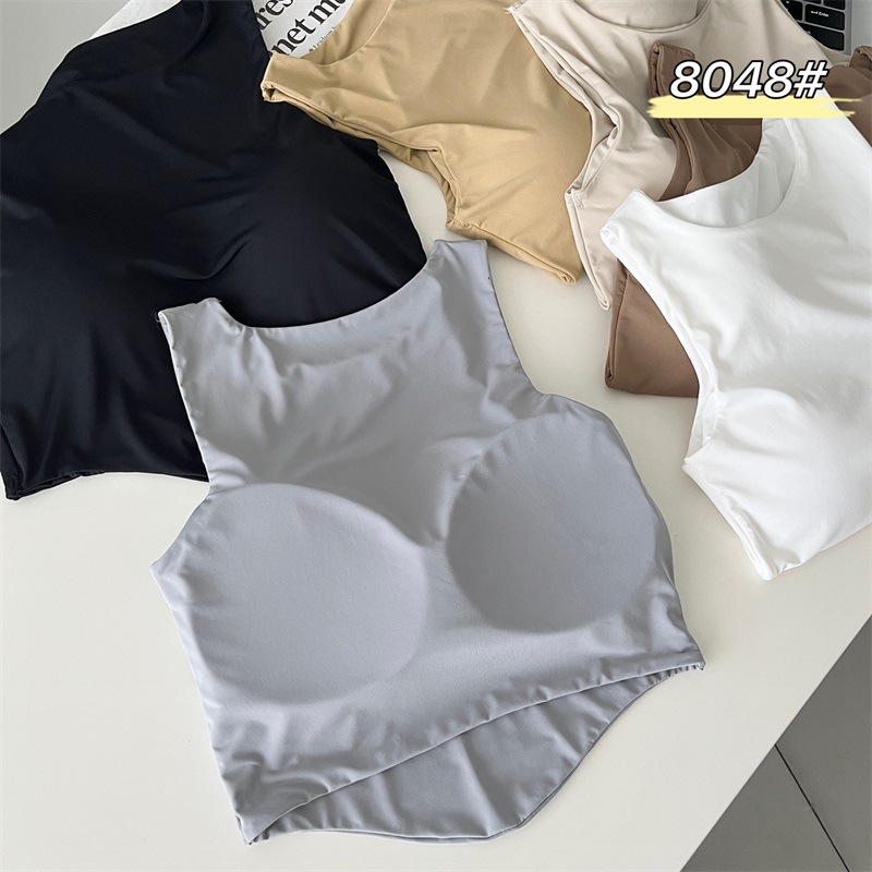 Verano de hielo de seda de belleza correa trasera envuelto chaleco en el pecho taza fija desgaste interior desgaste exterior chica caliente tubo de base superior chaleco sin mangas