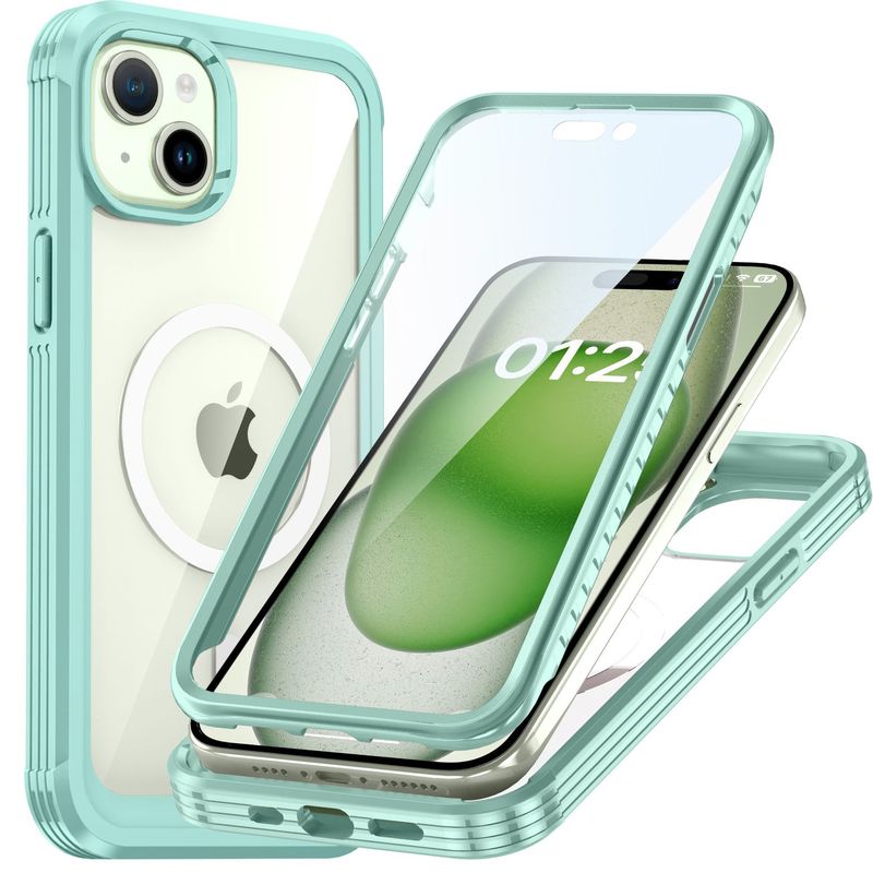 アップル15の携帯電話ケースiphone15promax透明全包マグセーフ磁気吸引三防戸ケースを適用する|undefined