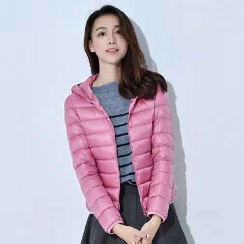 Chaqueta Corta de Algodón para Mujer Transfronteriza 2024, Estilo Coreano Ajustado, Modelo Delgado, Capa de Algodón Lluvia de Seda, con Capucha, Mayorista