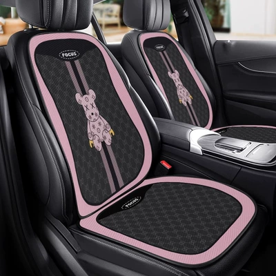 Cartoon Half-Pack Seat Cushion, Non-Slip, Seat cushion, seat cover - e0539i-pink-tyrannosaurus-drivers-seat-set-velvet-pad-a03-code