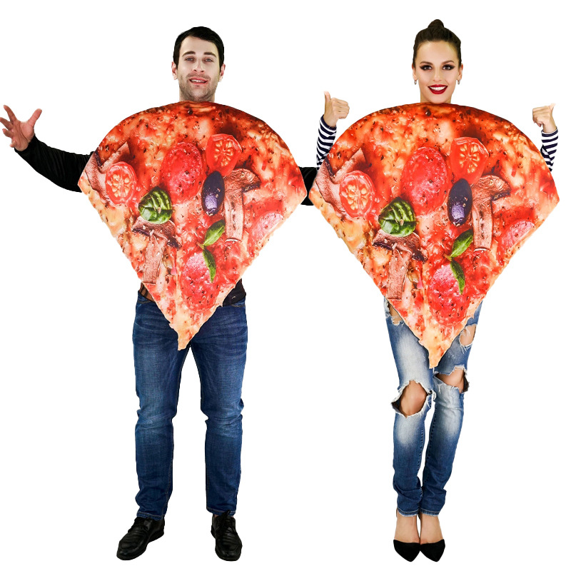 Spoof pizza en rodajas de Halloween ropa de fiesta etapa traje de rendimiento traje de cosplay traje de Mascarada
