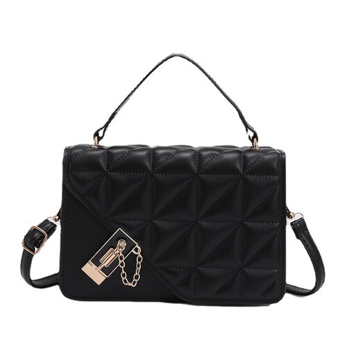 Bags  new trendy rhombus texture portable shoulder bag for women, fashionable crossbody, versatile lock ins small square bag