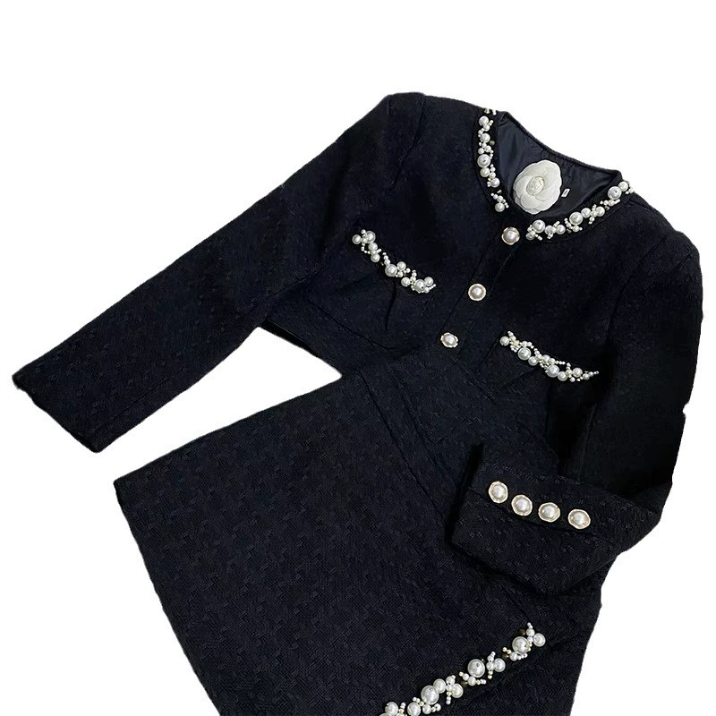Демисезонная кожаная куртка из жемчуга, комплект, стиль Chanel