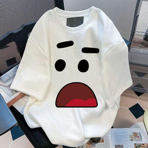 2025 Summer New Men's and Women's Short-Sleeve T-shirts Trendy Casual Loose Top Streetwear Couple Set Base Shirt Fashion