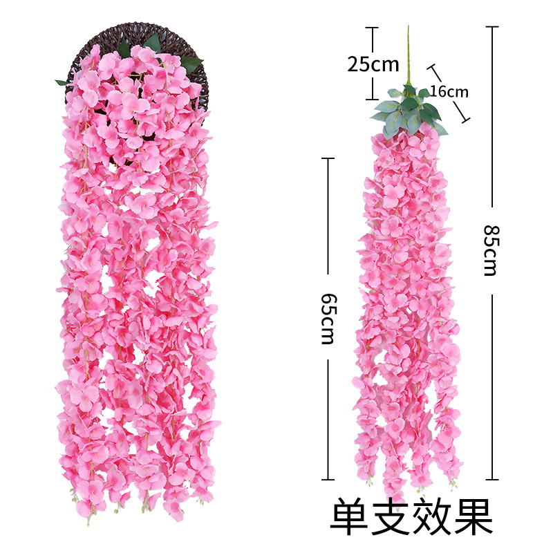 Flor de Wisteria artificial Flor de frijol rama Flor de frijol colgante boda falsa Flor de Wisteria decoración al por mayor Rama de Wisteria artificial