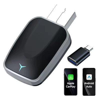 Original Car Wired Carplay to Wireless Carplay + Original Car Wired Auto Wireless Android Auto Box (Simsiz CarPlay və Android Auto) - plastic-overseas-version-apple-android-2-in-1