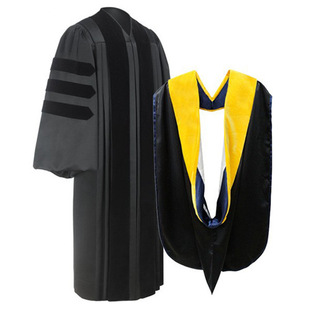 美式学士服博士服英式毕业服百褶款国外黑色博士服奢华打皱-阿里巴巴