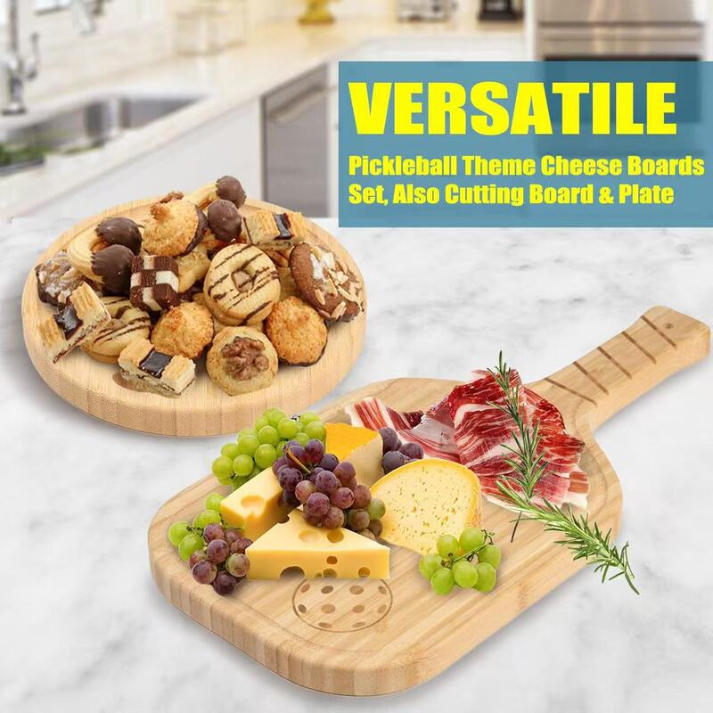 Wooden Pickleball Tray Charcuterie Board Set with Handle Cheese Board Cutting Board Breakfast Tray Steak Plate Wooden Pickleball Tray Charcuterie Board Set with Handle Cheese Board Cutting Board Breakfast Tray Steak Plate