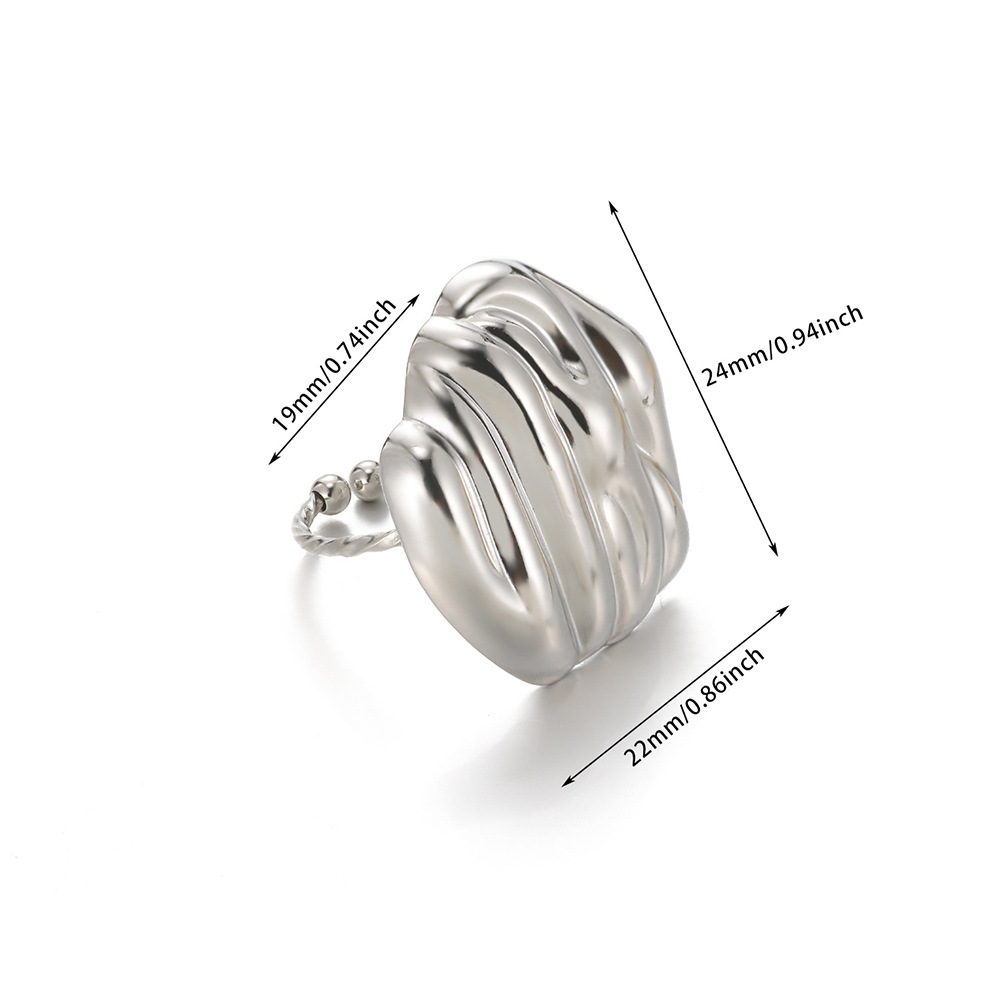 Rings Classification PVD Coated Real Gold Plated Geometric 304 Stainless Steel Simple Style IG Style Waterproof Non Tarnish Rings