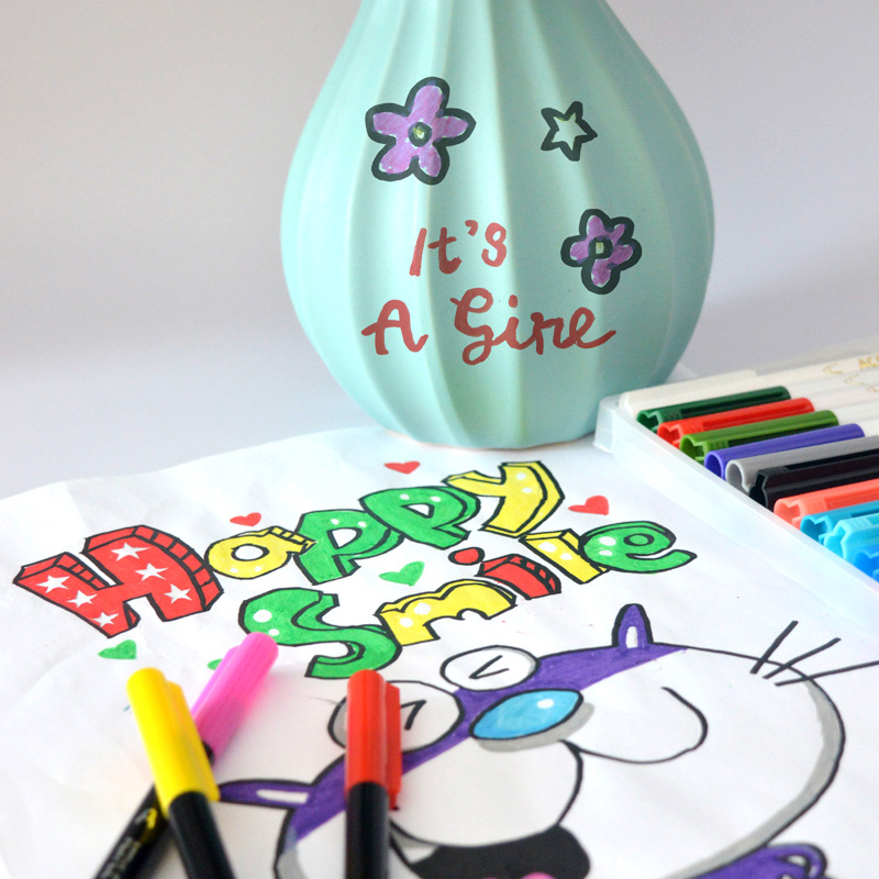 Transfronterizos para gran capacidad de acrílico rápido secado marca pincel impermeable para niños graffiti pincel de pintura DIY pincel de pintura al por mayor