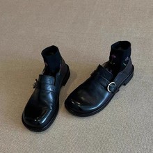羊皮版~真皮擦色复古百搭小皮鞋女英伦风单鞋皮带扣一脚蹬乐福鞋