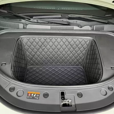 Suitable for 26 Geely Xingyue models, waterproof trunk mat, custom-made for specific vehicles, EX2 front trunk mat, car modification product (Trunk Mat) - front-seat-cushion-black-with-black-stitching-geely-star-wish