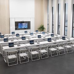 培训课桌椅机构会议桌长条员工桌椅简约双人现代课桌组合条桌