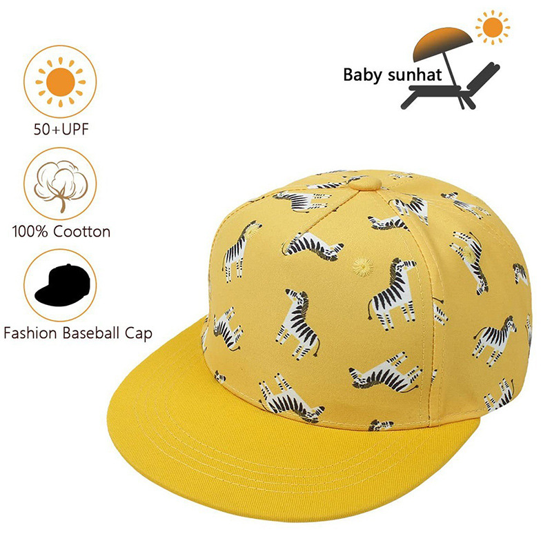 Niños sombrero de hip-hop para hombres sombrero de protección solar comercio exterior patrón de impresión transfronteriza personalizado lindo viento de dibujos animados sombrero de béisbol mujer