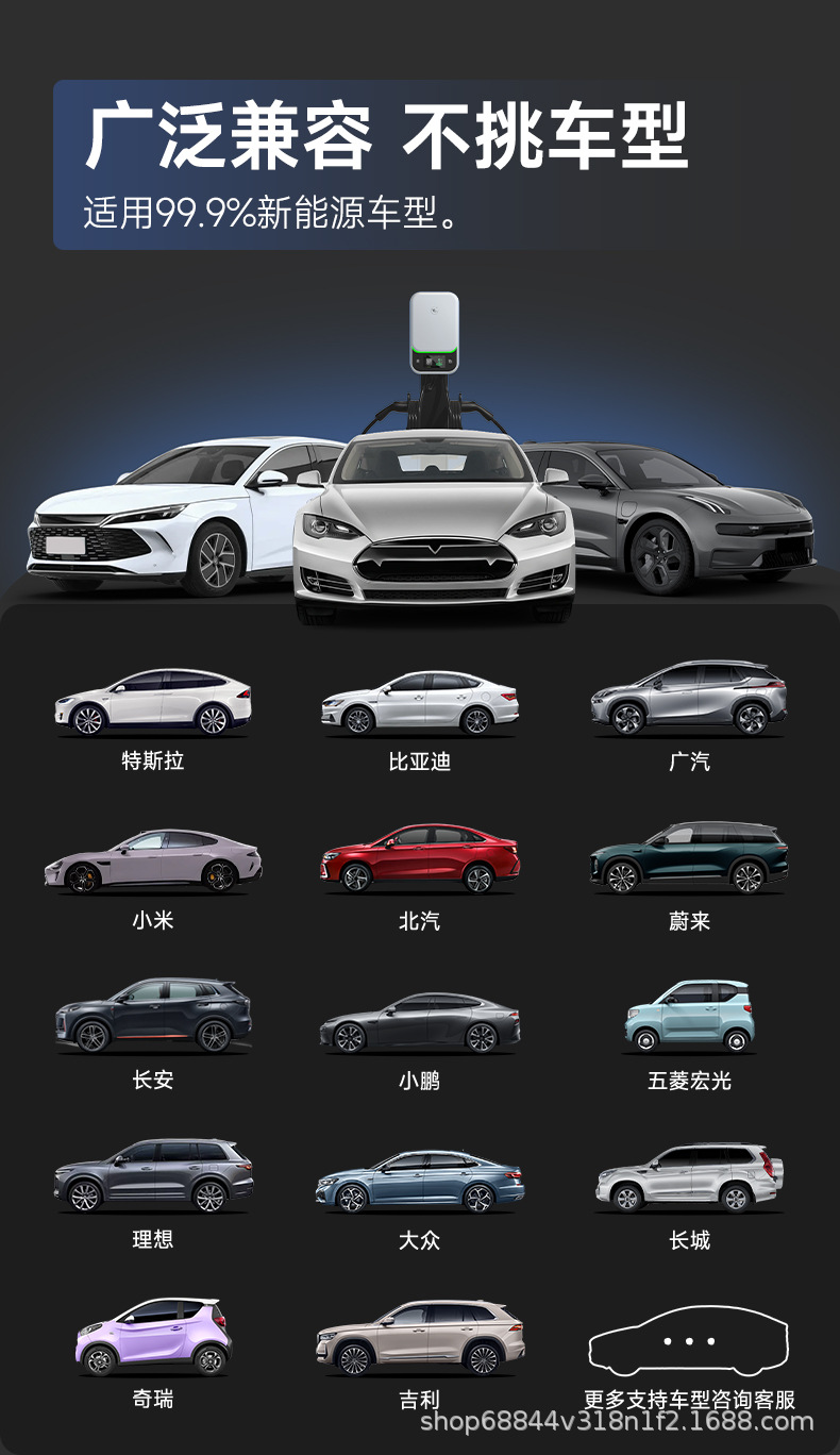 Laichong Commercial Dual-Gun 7Kw New Energy Electric Vehicle Charging Station for Factories and Hotels, 7Kw Charging with Qr Code and Card Swiping