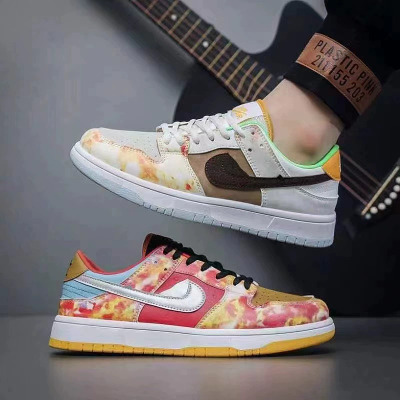 Мужская обувь 2025 Весна AJ God of Cuisine Yuanyang Обувь Низкие спортивные повседневные кроссовки Конфетные цвета Обувь для скейтбординга для пар Оптом.