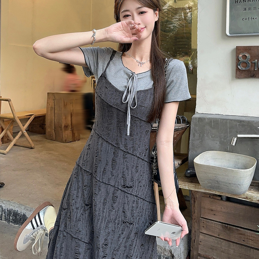  夏  L-4XL 大きいサイズ Tシャツ ワンピース