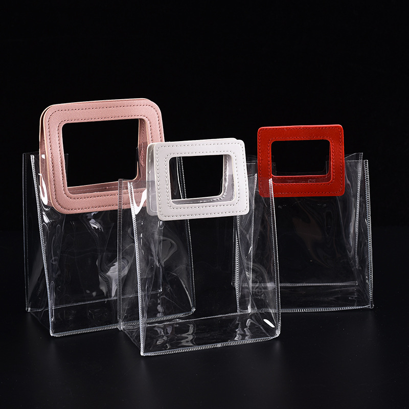 insPVC手提袋婚礼喜糖伴手礼塑料礼品袋鲜花化妆品包装袋手提式