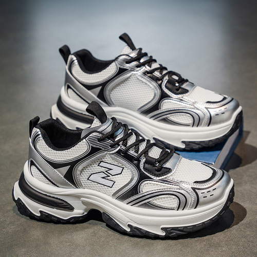 Dad shoes men's shoes autumn new breathable mesh shoes men fashion versatile thick soled height increasing casual sports shoes men