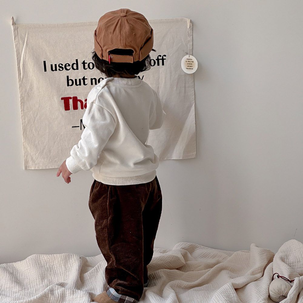 2024 otoño nuevos productos ropa para niños suéter con letras impresas para niños, suéter suelto para niños, chaqueta fresca de moda