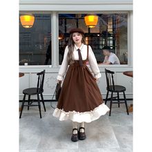 大码女装高级感秋冬款学院风假两件长袖连衣裙胖mm穿搭显瘦长裙子