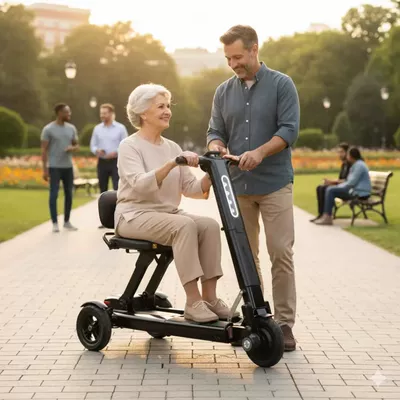 Aluminum Alloy Smart Electric Scooter Folding Three-Wheel Electric Car Disabled Battery Car Smart Lithium Car