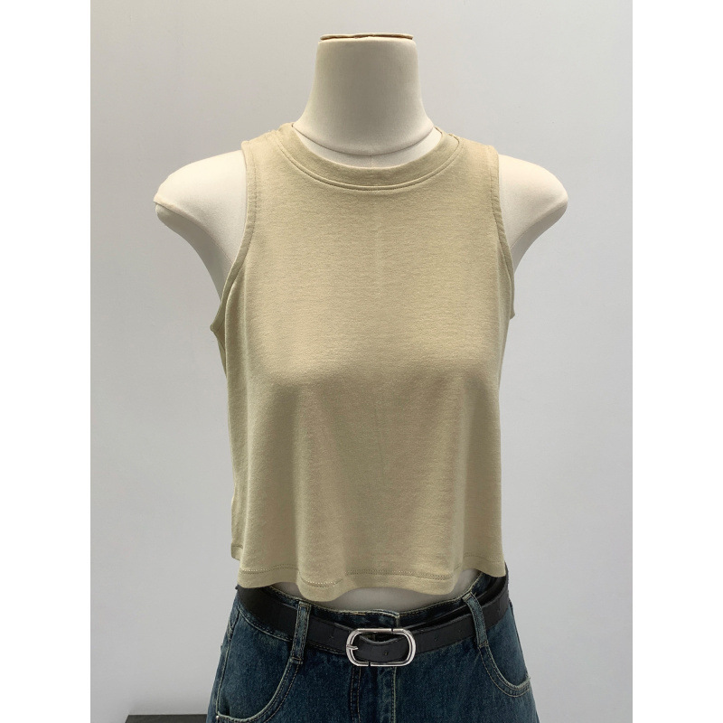 Petite Spicy Girl Sports Tank Top for Women 2026 New Style Versatile Sleeveless Short Round Neck Base Layer for Outerwear or Inner Wear Petite Spicy Girl Sports Tank Top for Women 2026 New Style Versatile Sleeveless Short Round Neck Base Layer for Outerwear or Inner Wear