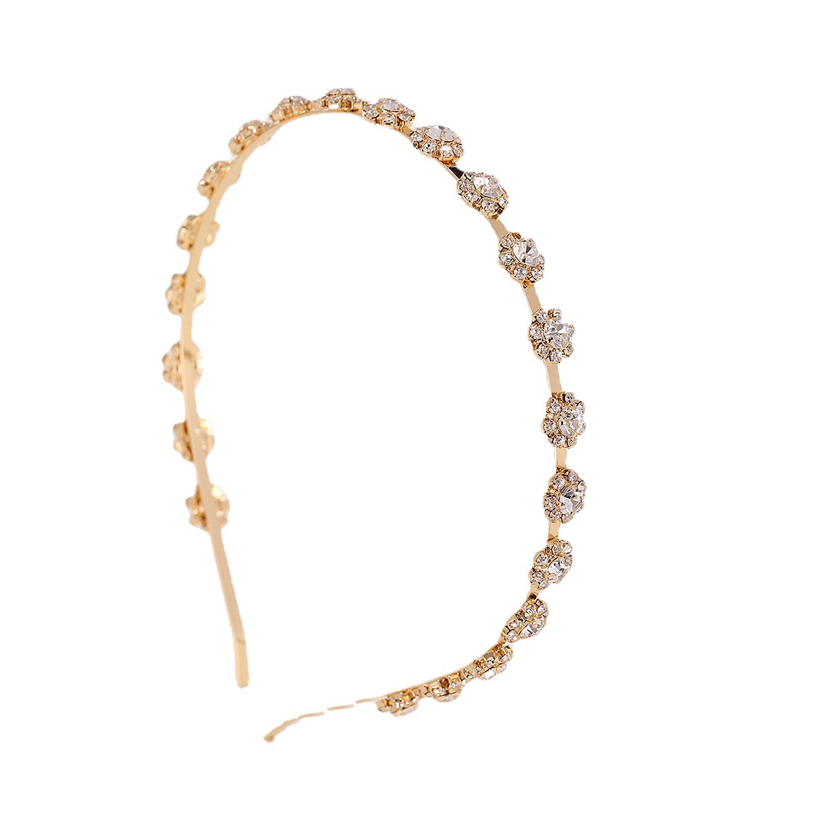 Exquisito rhinestone galvanizado dulce niña accesorios para el cabello tocado diadema diamante incrustado estilo coreano diadema girasol diadema Nuevo