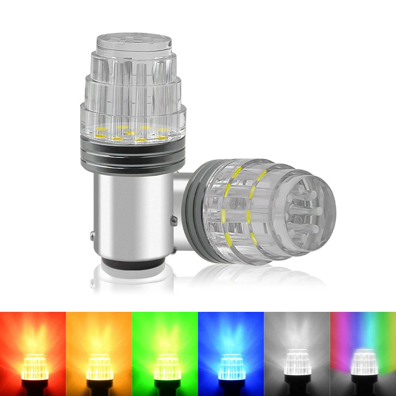 Новый тормозной фонарь мотоцикл 1157 RGB автомобиль LED 2835 9smd яркий 3D светящийся задний фонарь