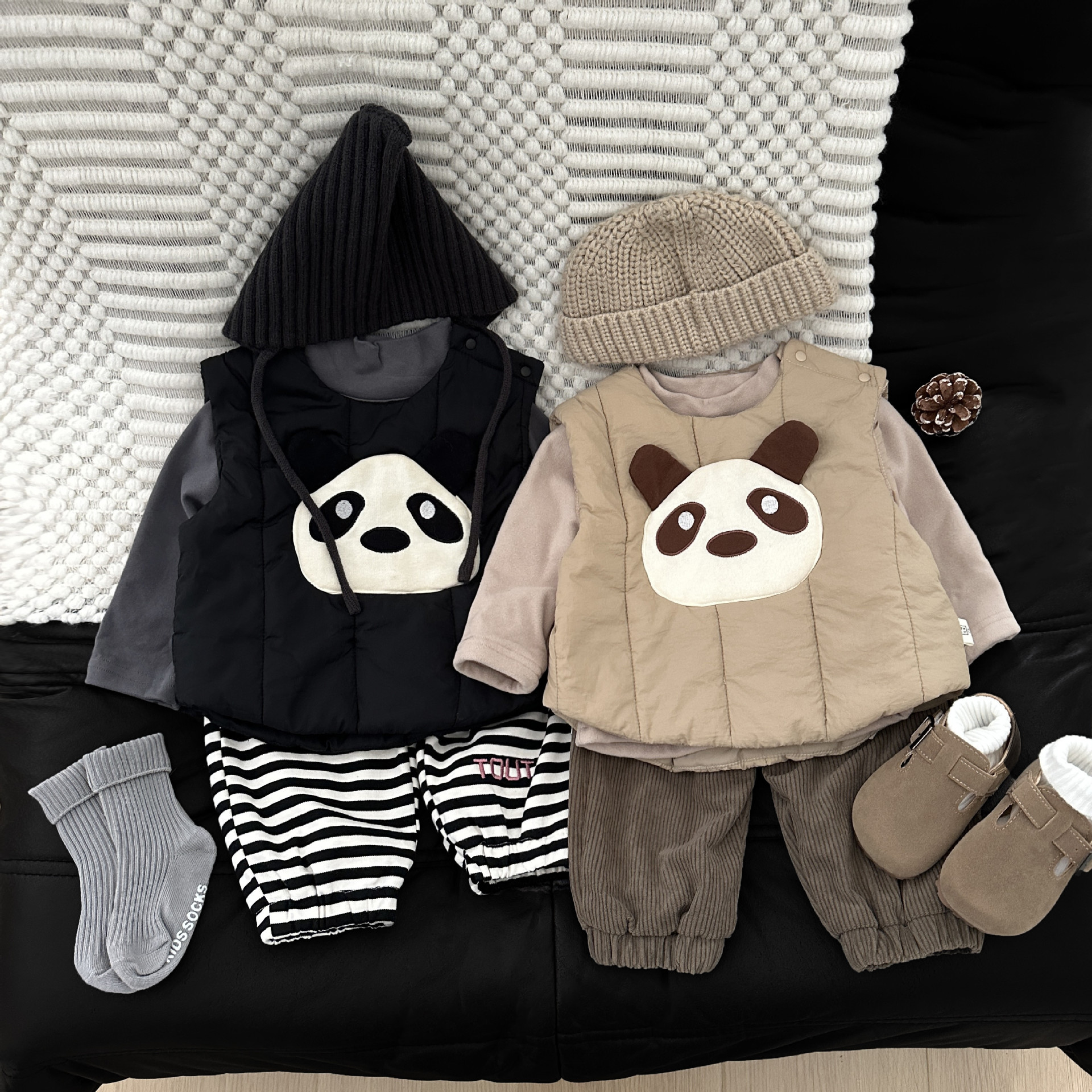Bebés coreanos que usan chaleco de algodón intercalado de invierno nuevo chaleco de moda para niños y niñas adorables y gruesos chaleco de abrigo universal