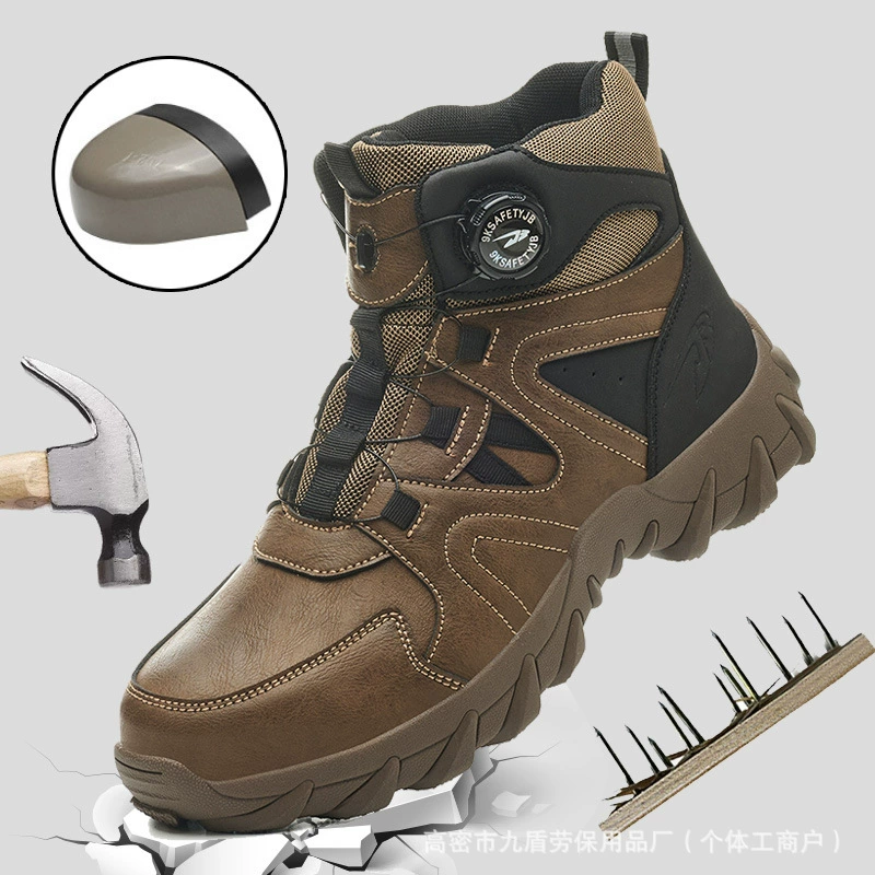 Xiyin Choice четырехсезонная обувь для защиты труда с высоким берцем, защитная обувь с защитой от ударов и проколов, износостойкая и нескользящая рабочая обувь, которая не утомляет ноги.