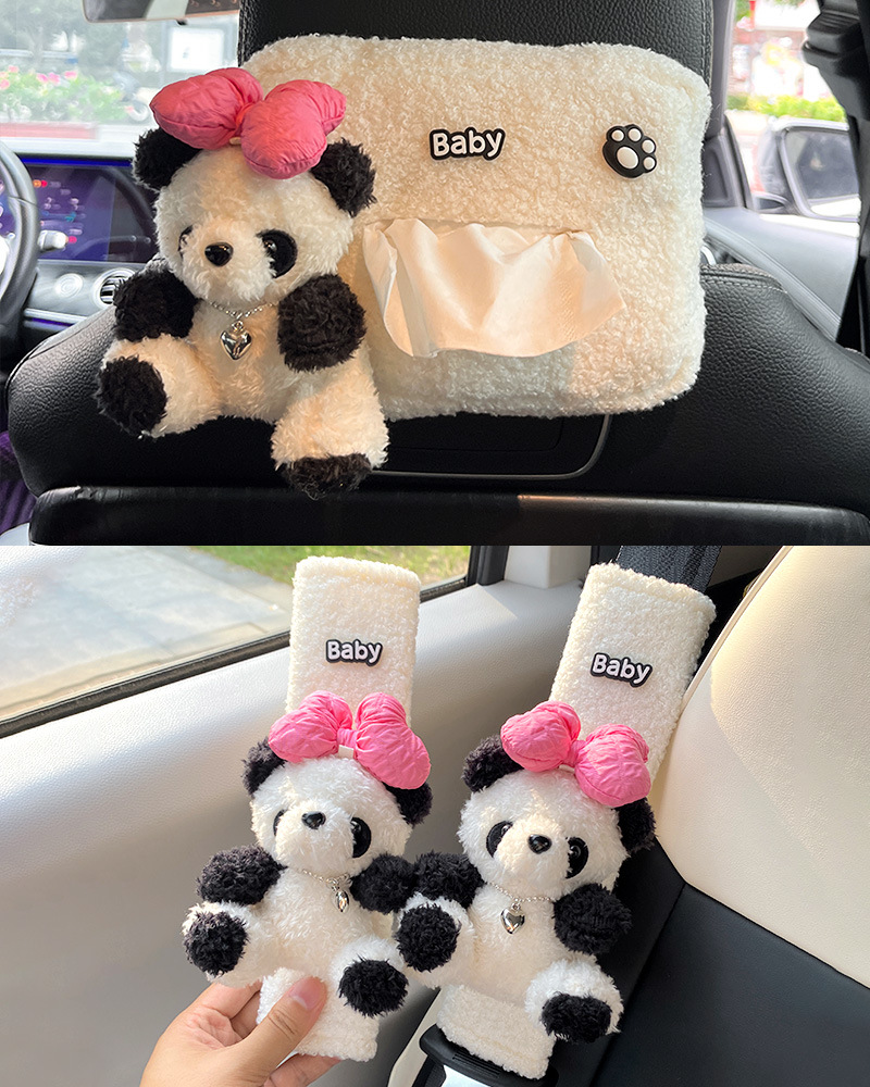 Caja de toallas para automóviles lindas muñecas de dibujos animados red panda rojo toallas para automóviles alquileres de automóviles interior caja de toallas para sombrillas