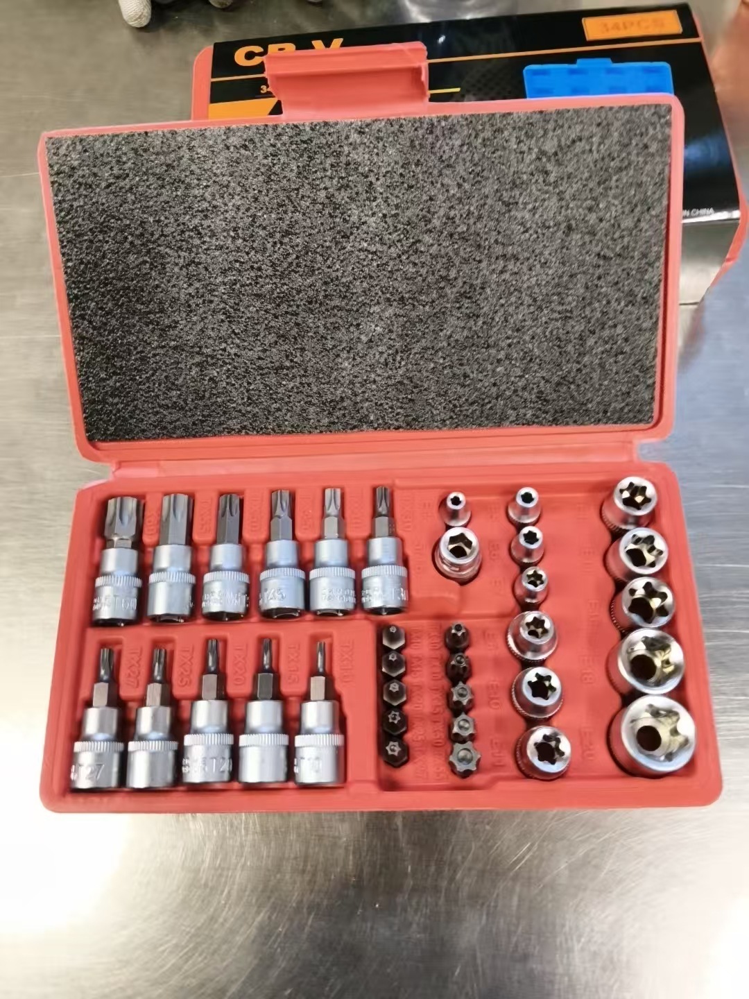 34 piezas de manga E manga estrella de ciruela E4 - E20 cabeza de lote T10 - T60 seis flores internas conjunto de herramientas de vuelo