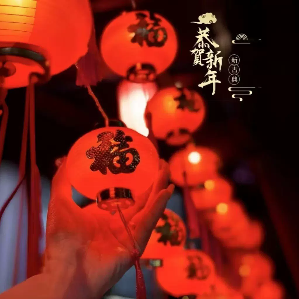 LED过年春节户外装饰插电款福字红灯笼灯串国庆中秋喜庆氛围布置