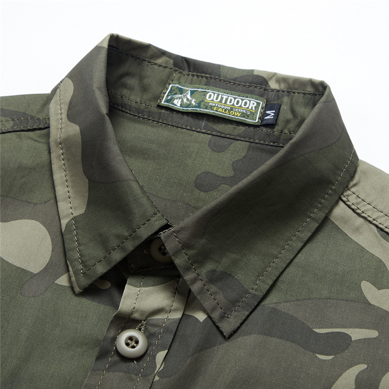 2023 primavera y otoño camisa europea y americana camisa de mangas largas camisa de camisa de camuflaje transfronteriza chaqueta de hombre chaqueta superior