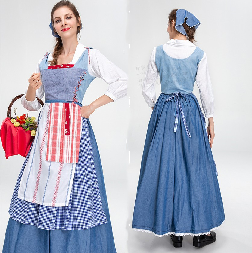 Zhumi Love New Product Literary French Ethnic Retro Court Style Dress with Apron Rustic Chinese Style Skirt