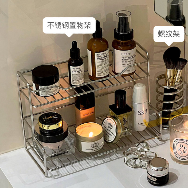 Estante de acero inoxidable de aire lavabo de baño para cosméticos gel de baño artículos de higiene estante de almacenamiento de drenaje