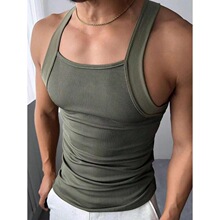 E 36860 Solid Color Sleeves Slim Vest ��ɫ���䱳��