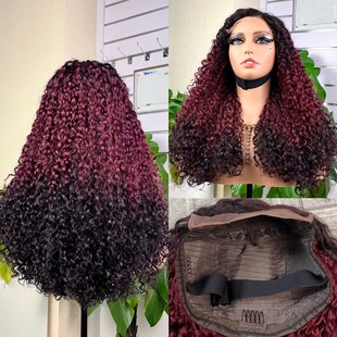 European and American Women's Wigs 5*5 Pixie Curly Human Hair African Braided Small Curls Asymmetrical Curly Hair