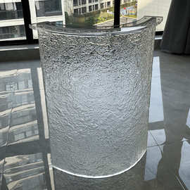 亚克力桌腿支撑腿圆弧岛台电视柜桌脚餐桌岩板支架茶几石头纹桌角