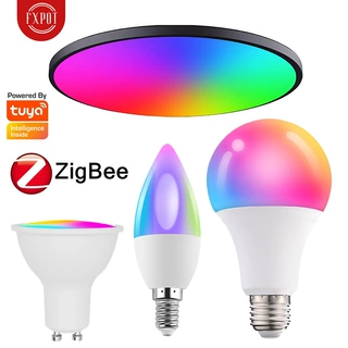 涂鸦智能Zigbee灯泡蜡烛灯射灯GU10语音APP远程控制RGBCW氛围灯