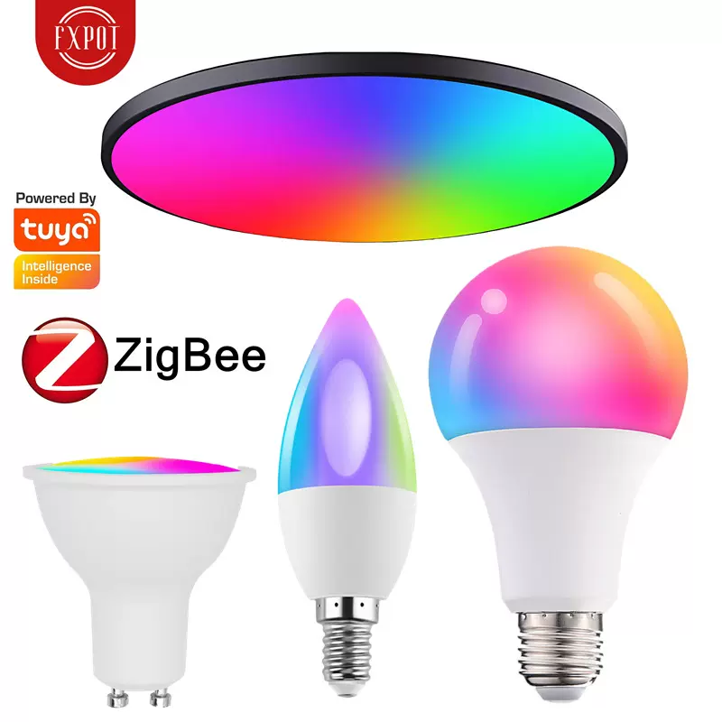 涂鸦智能Zigbee灯泡蜡烛灯射灯GU10语音APP远程控制RGBCW氛围灯