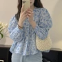 新款长袖碎花女春衬衫
